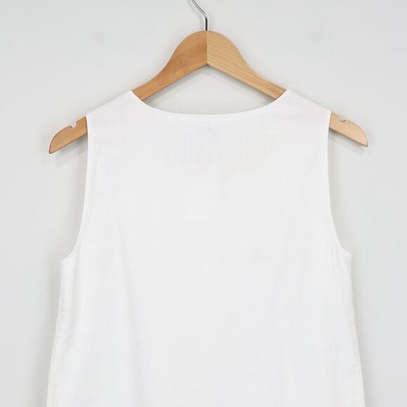 NWT J.Crew Factory Linen-Blend Button-Front Lined Shell Vest In White Size XS - Picture 6 of 10